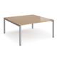 Adapt square boardroom table 1600mm x 1600mm - silver frame, beech top