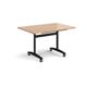 Rectangular deluxe fliptop meeting table with black frame 1200mm x 800mm - beech