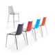 Gecko shell dining stacking chair with chrome legs - anthracite