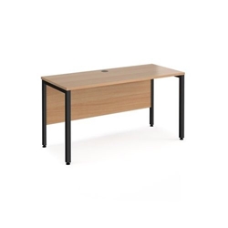 Maestro 25 straight desk 1400mm x 600mm - black bench leg frame, beech top