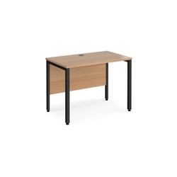 Maestro 25 straight desk 1000mm x 600mm - black bench leg frame, beech top