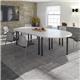 Rectangular white radial leg meeting table 800mm x 800mm - beech