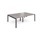 Adapt double back to back desks 2400mm x 1600mm - black frame, grey oak top