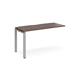 Adapt add on unit single 1400mm x 600mm - silver frame, walnut top