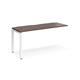 Adapt add on unit single 1600mm x 600mm - white frame, walnut top