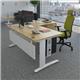 TR10 desk 1400mm x 800mm with 800mm return desk - white frame, beech top