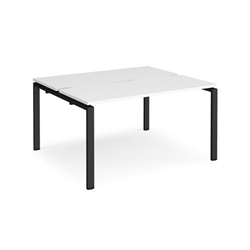 Adapt back to back desks 1400mm x 1200mm - black frame, white top