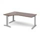 TR10 deluxe left hand ergonomic desk 1800mm - silver frame, walnut top