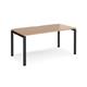 Adapt single desk 1600mm x 800mm - black frame, beech top