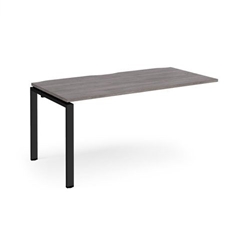 Adapt add on unit single 1600mm x 800mm - black frame, grey oak top