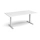 Elev8 Touch boardroom table 2000mm x 1000mm - silver frame, white top
