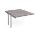Adapt add on unit single 1200mm x 1600mm - silver frame, grey oak top