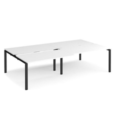 Adapt sliding top double back to back desks 2800mm x 1600mm - black frame, white top
