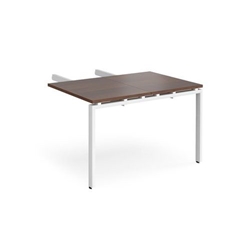 Adapt add on unit double return desk 800mm x 1200mm - white frame, walnut top