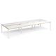 Adapt sliding top triple back to back desks 4200mm x 1600mm - white frame, white top with oak edging