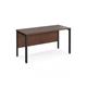 Maestro 25 straight desk 1400mm x 600mm - black bench leg frame, walnut top