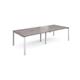 Adapt sliding top double back to back desks 2800mm x 1200mm - white frame, grey oak top