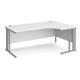 Maestro 25 right hand ergonomic desk 1800mm wide - silver cable managed leg frame, white top