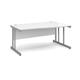 Momento right hand wave desk 1600mm - silver cantilever frame, white top