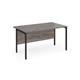 Maestro 25 straight desk 1400mm x 800mm - black H-frame leg, grey oak top
