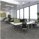 TR10 deluxe left hand ergonomic desk 1600mm - white frame, grey oak top