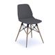 Strut multi-purpose chair with natural oak 4 leg frame and black steel detail - grey