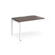 Adapt add on unit single 1200mm x 800mm - white frame, walnut top