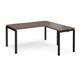 Adapt desk 1600mm x 800mm with 800mm return desk - black frame, walnut top