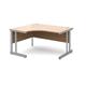 Momento left hand ergonomic desk 1400mm - silver cantilever frame, beech top