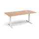 Elev8 Touch boardroom table 2000mm x 1000mm - white frame, beech top