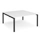 Adapt sliding top back to back desks 1600mm x 1200mm - black frame, white top