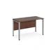 Maestro 25 straight desk 1200mm x 600mm - silver bench leg frame, walnut top