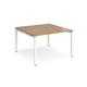 Adapt back to back desks 1200mm x 1200mm - white frame, oak top