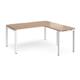 Adapt desk 1600mm x 800mm with 800mm return desk - white frame, beech top