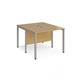 Maestro 25 back to back straight desks 1000mm x 1200mm - silver bench leg frame, oak top
