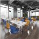 Genoa square dining table with silver trumpet base 800mm - white