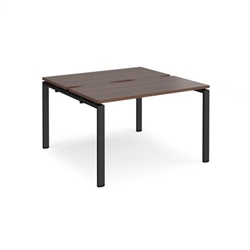 Adapt back to back desks 1200mm x 1200mm - black frame, walnut top