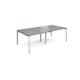 Adapt double back to back desks 2400mm x 1200mm - white frame, grey oak top