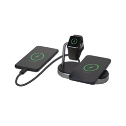 Verbatim WCS-02 Aluminium 3-in-1 Qi MFi Wireless + Apple Watch + QC 3.0 Charging Station 49556