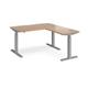 Elev8 Touch sit-stand desk 1400mm x 800mm with 800mm return desk - silver frame, beech top