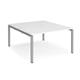 Adapt back to back desks 1400mm x 1600mm - silver frame, white top