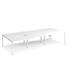 Adapt sliding top triple back to back desks 3600mm x 1600mm - white frame, white top