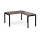 Adapt desk 1400mm x 800mm with 800mm return desk - black frame, walnut top