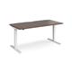 Elev8 Mono straight sit-stand desk 1600mm x 800mm - white frame, walnut top