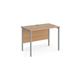 Maestro 25 straight desk 1000mm x 600mm - silver H-frame leg, beech top
