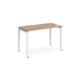 Adapt single desk 1200mm x 600mm - white frame, beech top