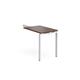 Adapt add on unit single return desk 800mm x 600mm - white frame, walnut top