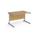 Contract 25 straight desk with silver cantilever leg 1200mm x 800mm - oak top