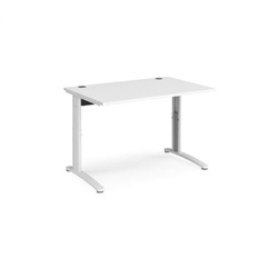 TR10 height settable straight desk 1200mm x 800mm - white frame, white top