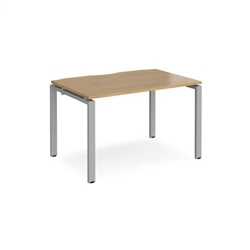 Adapt single desk 1200mm x 800mm - silver frame, oak top